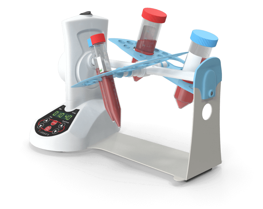 laboratorio especializado - Equipo de laboratorio especializado con tubos de ensayo en rotación